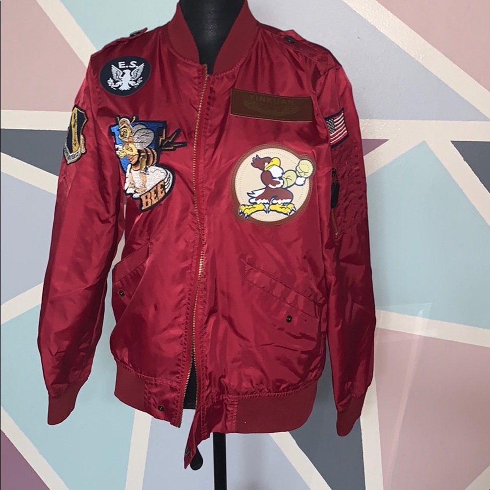 Women’s bomber jacket with patches